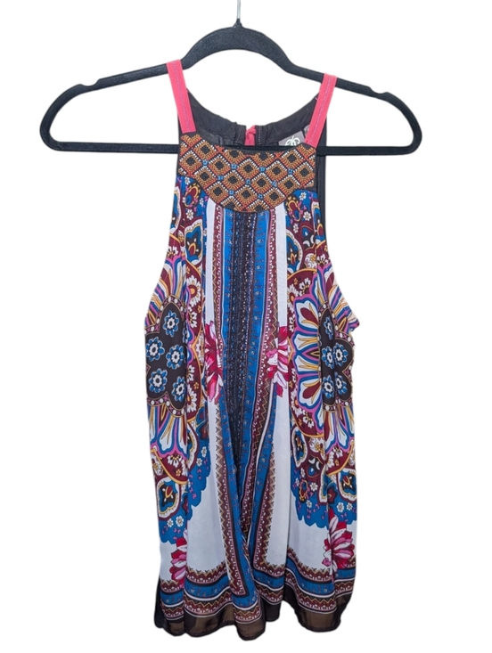 One September Tops - Multicolor Beaded Tank with Burgundy Straps